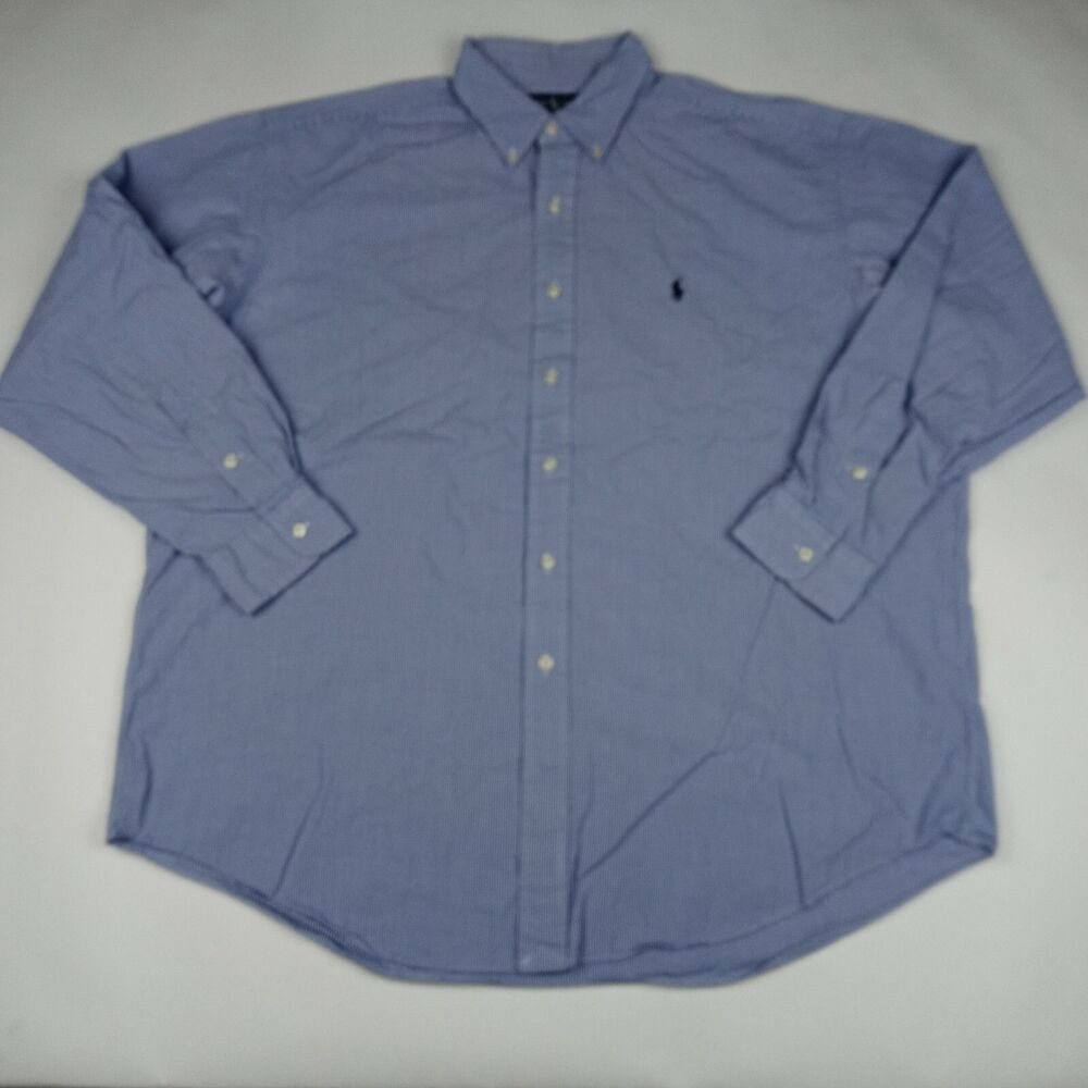 RALPH LAUREN Oxford Long Sleeve Button Down Shirt Men's Size XL Blue Casual